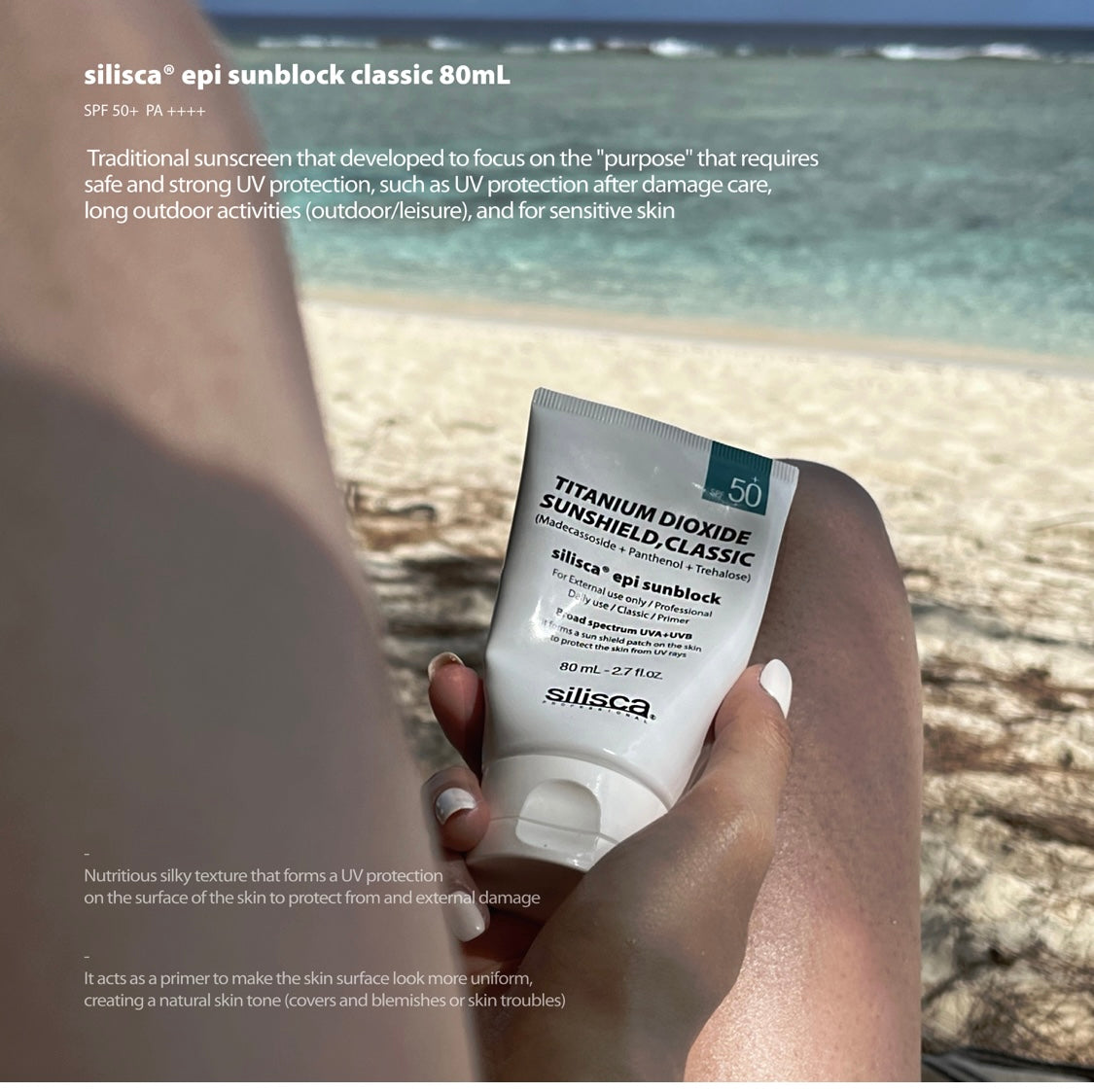 Silisca TITANIUM DIOXIDE SUNSHIELD CLASSIC 80ml SPF50+ PA++++ Sun Cream